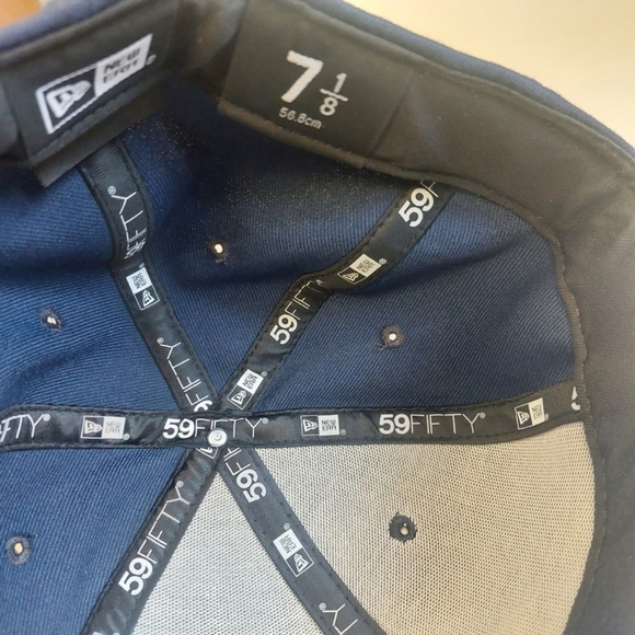 59Fifty New Era Size 7 1/2 NBA Utah Jazz Fitted Hat OTC Cap Blue - Picture 6 of 6